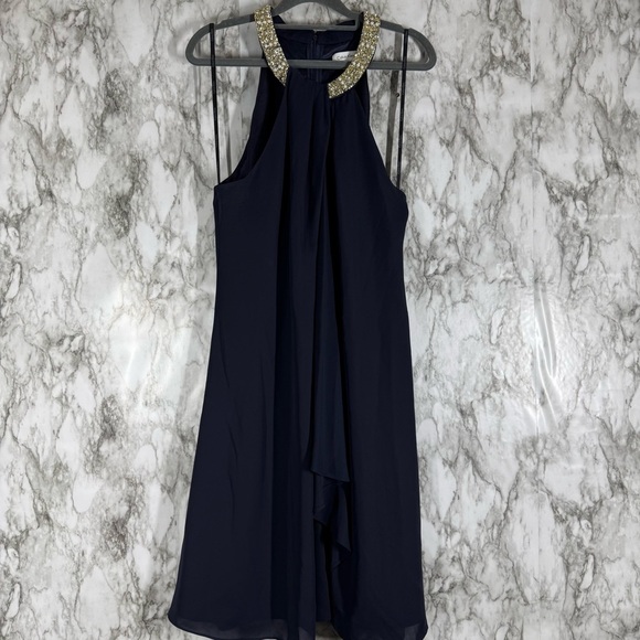 Calvin Klein Blue Halter A-line Cocktail Dress - Picture 1 of 7
